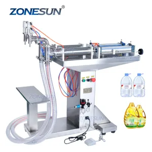 ZONESUN Pneumatic Piston Liquid Filler Milk Juice Oil Drink Water Filling Machine